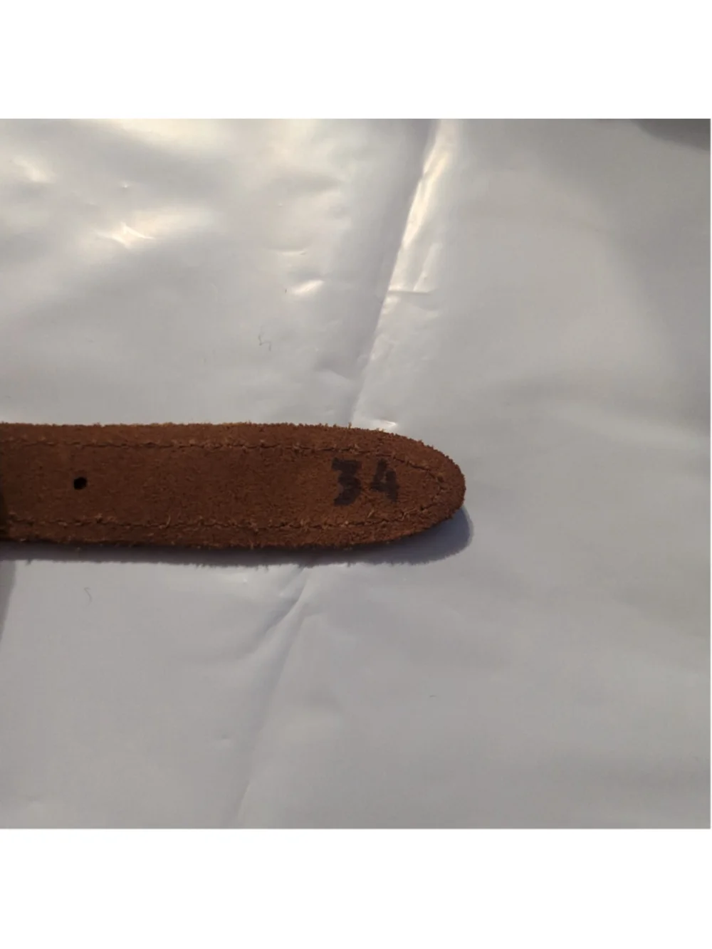 Grey Stretch Canvas with Brown Leather Belt - size 34